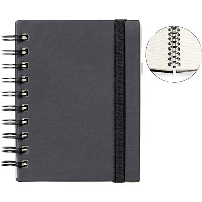 Carnet de notes Quantore A6 spirale ligné 192 pages 80g noir