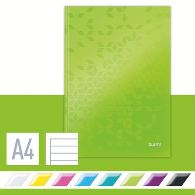 Cahier de notes Leitz WOW A4 ligné 160 pages 90g vert
