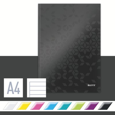 Cahier Leitz WOW A4 160 feuilles 90g ligné noir
