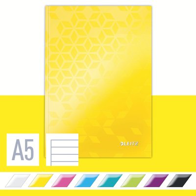 Cahier Leitz WOW A5 160 feuilles 90g ligné jaune