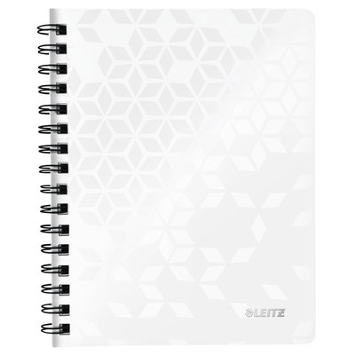 Notitieboek Leitz WOW A5 lijn spiraal PP wit
