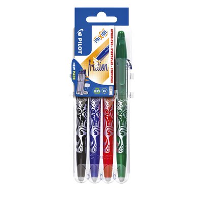 Rollerpen PILOT friXion medium basis assorti Set2Go à 4 stuks