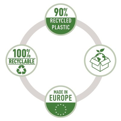 Pochette Leitz Recycle A4 11 perforations PP 0,10mm transparent 25 pièces