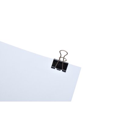 Pince à papier MAUL 215 Foldback 25mm noir 12 pièces