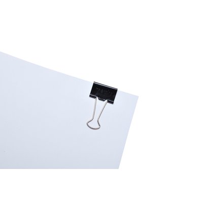 Pince à papier MAUL 215 Foldback 25mm noir 12 pièces