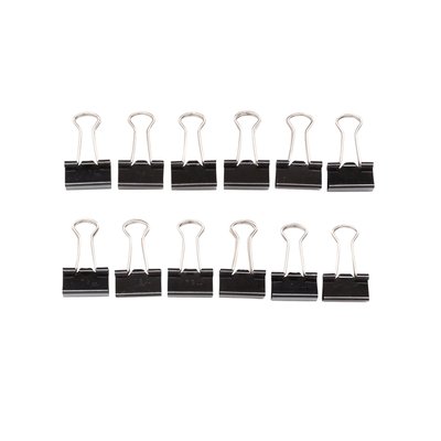 Pince à papier MAUL 215 Foldback 16mm noir 12 pièces