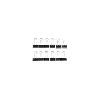 Papierklem MAUL foldback 215 19mm zwart 12 stuks