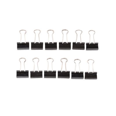 Papierklem MAUL foldback 215 19mm zwart 12 stuks