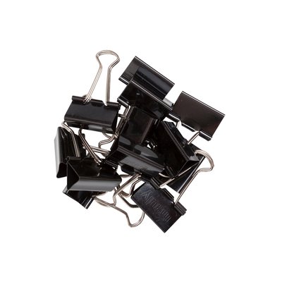 Pince à papier MAUL 215 Foldback 32mm noir 12 pièces