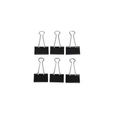 Papierklem MAUL foldback 215 19mm zwart 6 stuks