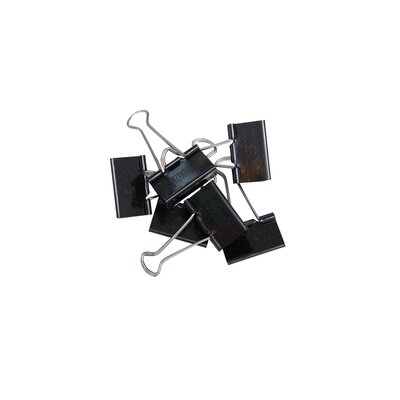 Papierklem MAUL foldback 215 19mm zwart 6 stuks