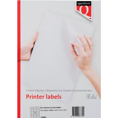 Etiquette Quantore 70x37mm blanc 2400 pièces