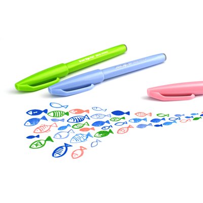 Brushpen Pentel Sign SES15C pastel assorti 12 stuks