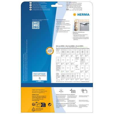 Etiket HERMA 4598 105x148mm folie wit 40 stuks