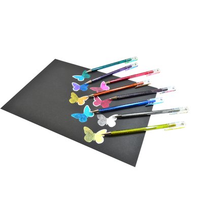 Roller gel Pentel K110 Dual Metallic Présentoir 8 couleurs