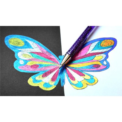 Roller gel Pentel K110 Dual Metallic Présentoir 8 couleurs