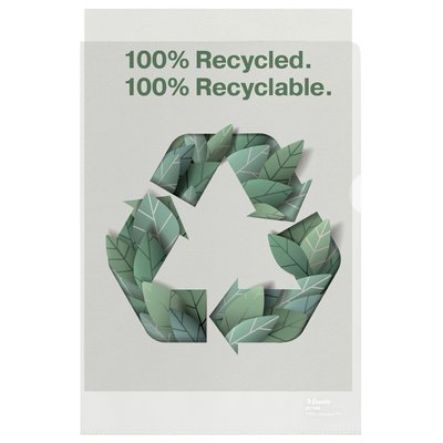 Insteekmap L-model Esselte A4 100% gerecycled 0.10mm transparant 100 stuks