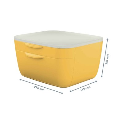 Bloc de classement Leitz Cosy 2 tiroirs jaune