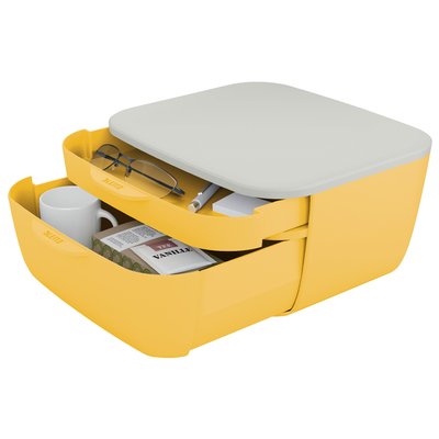 Bloc de classement Leitz Cosy 2 tiroirs jaune
