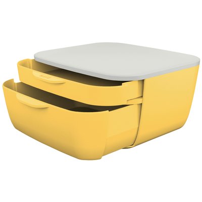 Bloc de classement Leitz Cosy 2 tiroirs jaune