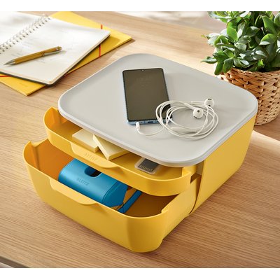Bloc de classement Leitz Cosy 2 tiroirs jaune