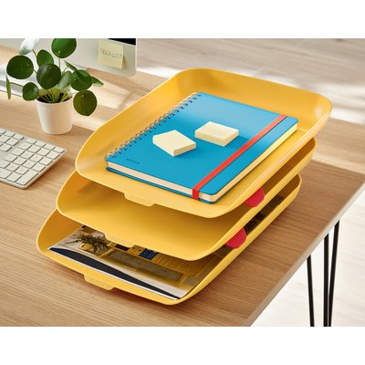 Corbeille à courrier Leitz Cosy set 3x A4 jaune