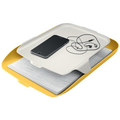 Brievenbak Leitz Cosy met desk organiser geel