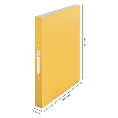 Classeur Leitz Cosy A4 2 anneaux méc-O 25mm PP jaune