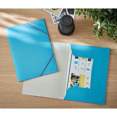 Chemise à élastique Leitz Cosy A4 3 rabats bleu