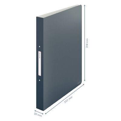 Classeur Leitz Cosy A4 2 anneaux méc-O 25mm PP gris