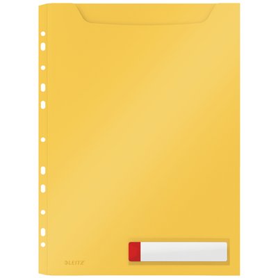 Insteekmap U-model Leitz Cosy harmonica A4 met perforatiestrip PP geel
