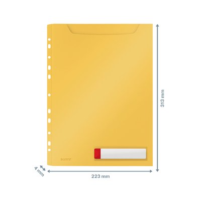 Insteekmap U-model Leitz Cosy harmonica A4 met perforatiestrip PP geel
