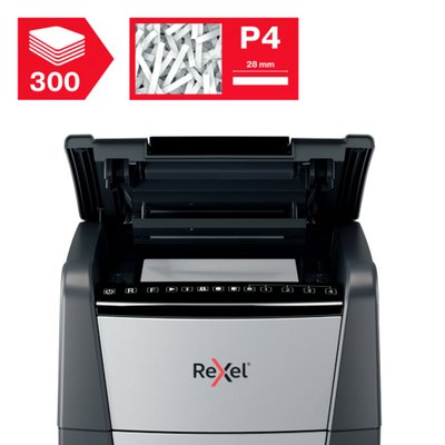 Destructeur Rexel Optimum Auto+ 300X P4 particules 4x26mm