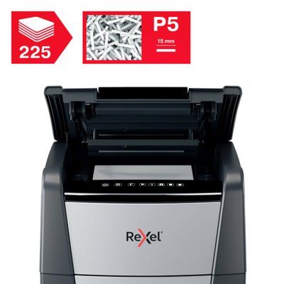 Destructeur Rexel optimum Auto+ 225M P5 particules 2x15mm