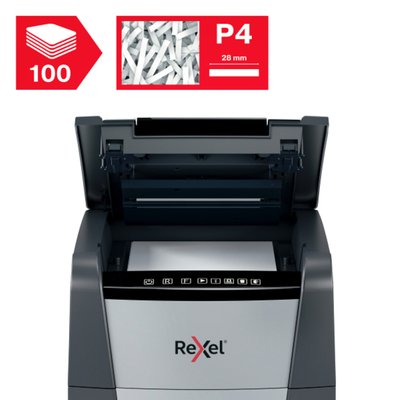 Destructeur Rexel optimum Auto+ 100X P4 particules 4x28mm