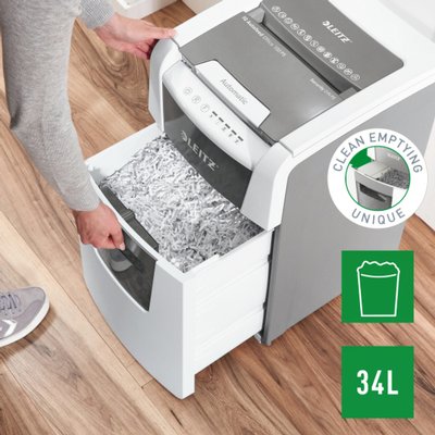 Destructeur Leitz IQ Auto+ Small Office 100 P5 particules 2x15mm