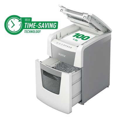 Destructeur Leitz IQ Auto+ Small Office 100 P5 particules 2x15mm