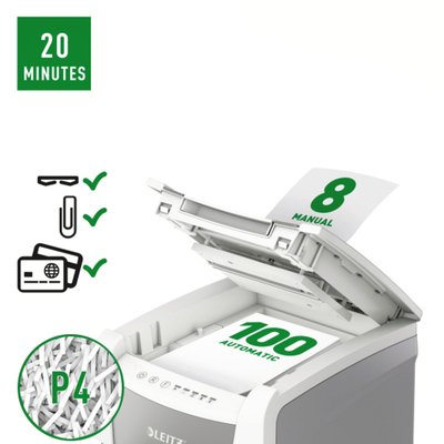 Destructeur Leitz Auto+ Small Office 100 P4 particules 4x28mm