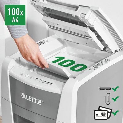 Destructeur Leitz Auto+ Small Office 100 P4 particules 4x28mm