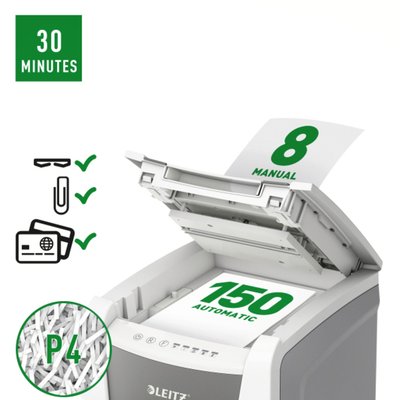 Destructeur Leitz IQ Auto+ office 150 P4 particules 4x28mm