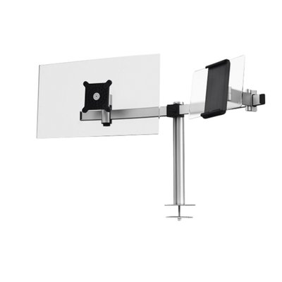 Support Durable avec fixation oeillet plateau pour 1 tablette et 1 écran