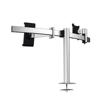 Support Durable avec fixation oeillet plateau pour 1 tablette et 1 écran