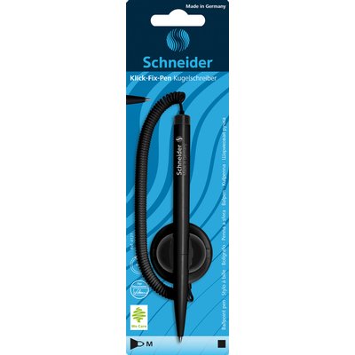 Stylo bille de comptoir Schneider Klick-fix Medium noir blister 1 pièce