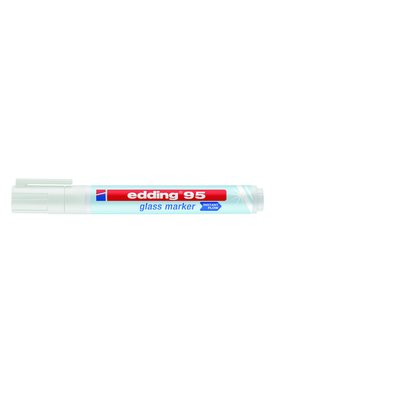 Marqueur edding 95 verre ogive 1,5-3mm blanc