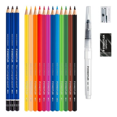 Crayon de couleur Staedtler Design Journey aquarelle 18 pièces
