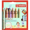 Crayon STABILO 880 Woody set 6 couleurs pastel avec taille-crayon Photo