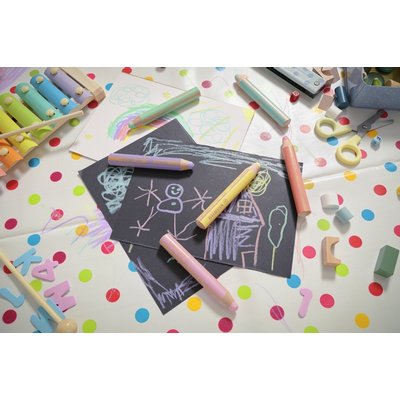 Crayon STABILO 880 Woody set 6 couleurs pastel avec taille-crayon
