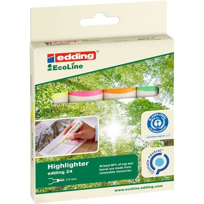 Markeerstift edding 24 EcoLine assorti set à 4 stuks
