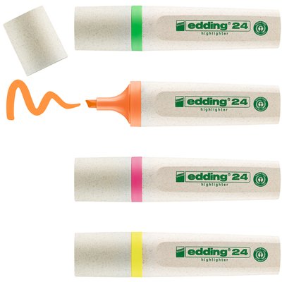 Markeerstift edding 24 EcoLine assorti set à 4 stuks