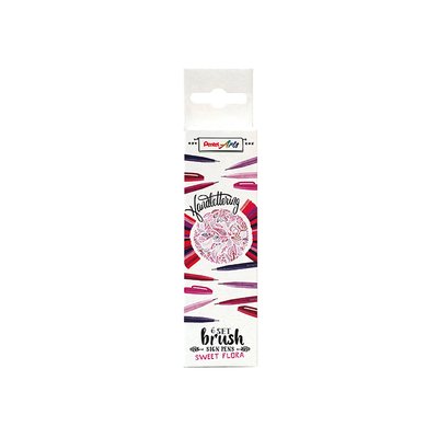 Brushpen Pentel Sign SES15C Sweet Flora assorti 6 stuks